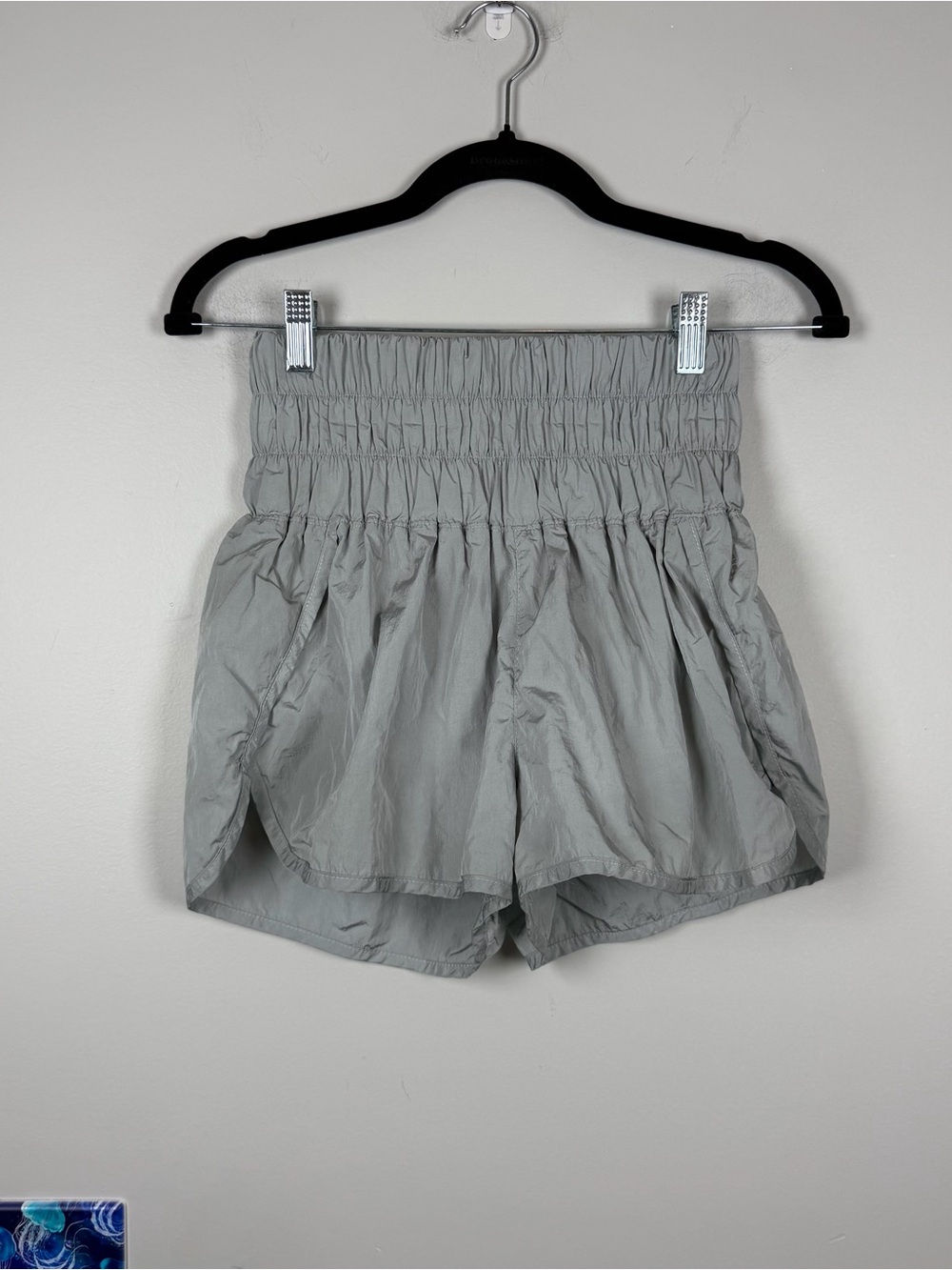 Free People FP Movement The Way Home Shorts Gray Lined Silver Athleisure Small